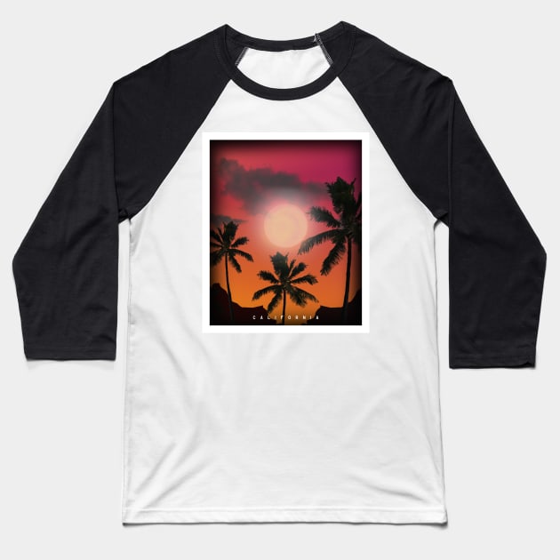 California Sunset -US America, Gift. Baseball T-Shirt by Mographic997